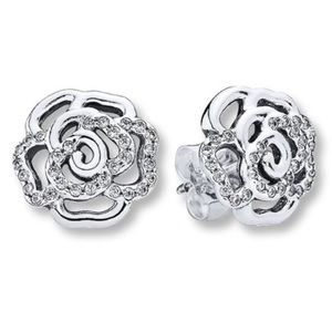 REAL Pandora Rose Shimmering Earrings, Charm, Ring